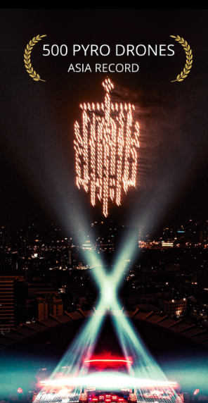 500 pyro drone asia record